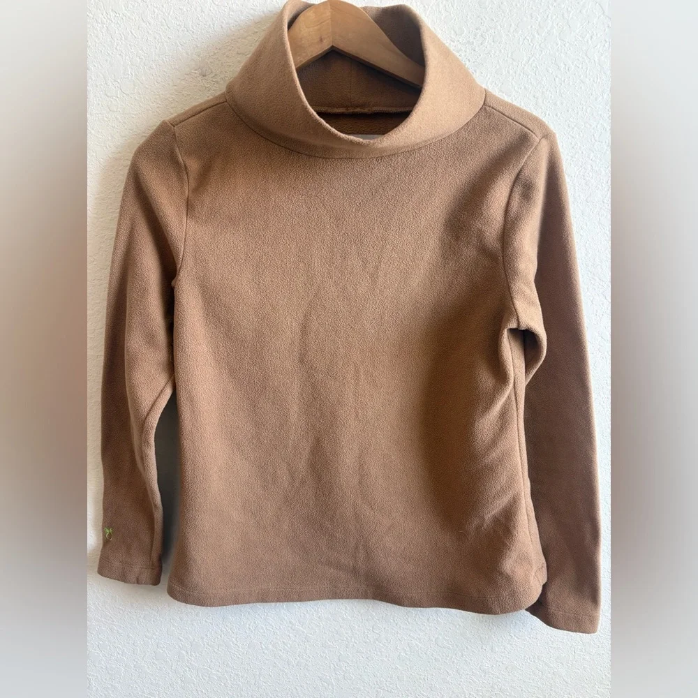 Dudley Stephens Park Slope Camel Vello Fleece Sweater Top Size Small